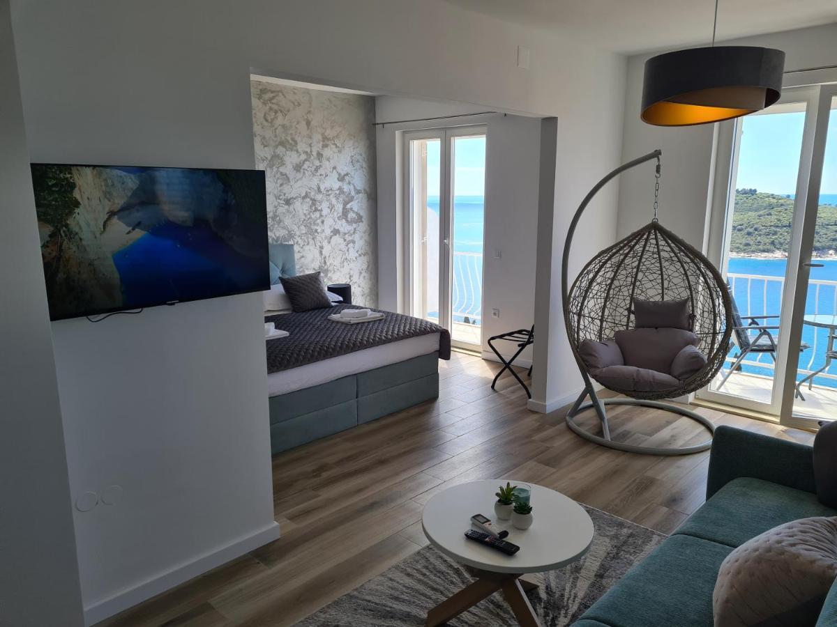 Panoramic Sea And Old Town View Dubrovnik Apartment Exterior photo